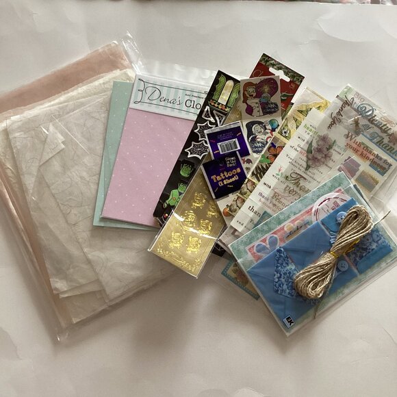 Bundle of Scrapbook Journaling Card Making Items Stickers Paper - Picture 1 of 8